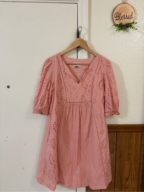 Universal threads peach eyelett cottagecore coquette romantic dress size S